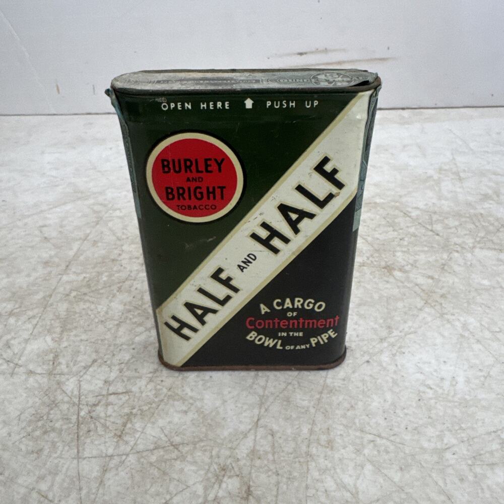Vintage Burley & Bright Half and Half Tobacco Tin... Used... Empty